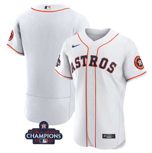 Mens Houston Astros Blank White 2022 World Series Champions Flex Base Stitched Baseball Jersey